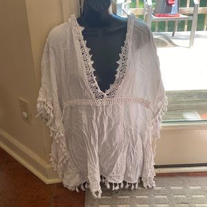 White swim cover-up